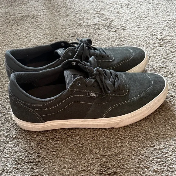 Vans Men's Charcoal and White Sneakers - Picture 3 of 4